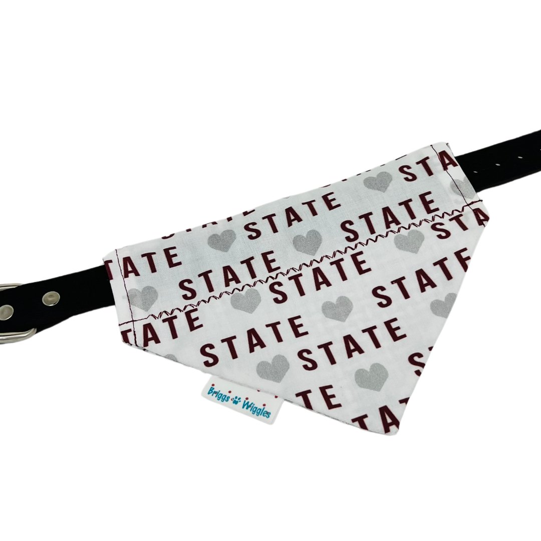 Mississippi State Bulldog Reversible Dog Bandana - Briggs 'n' Wiggles