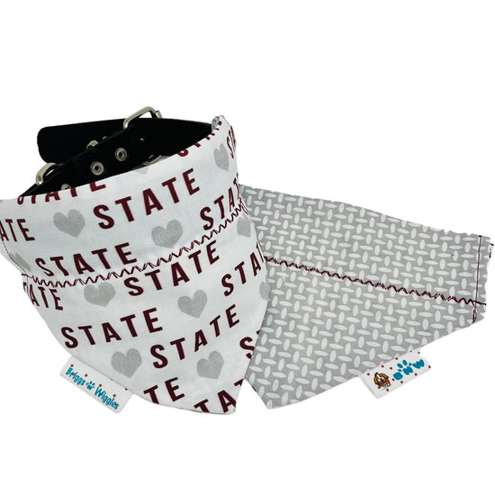 Mississippi State Bulldog Reversible Dog Bandana - Briggs 'n' Wiggles