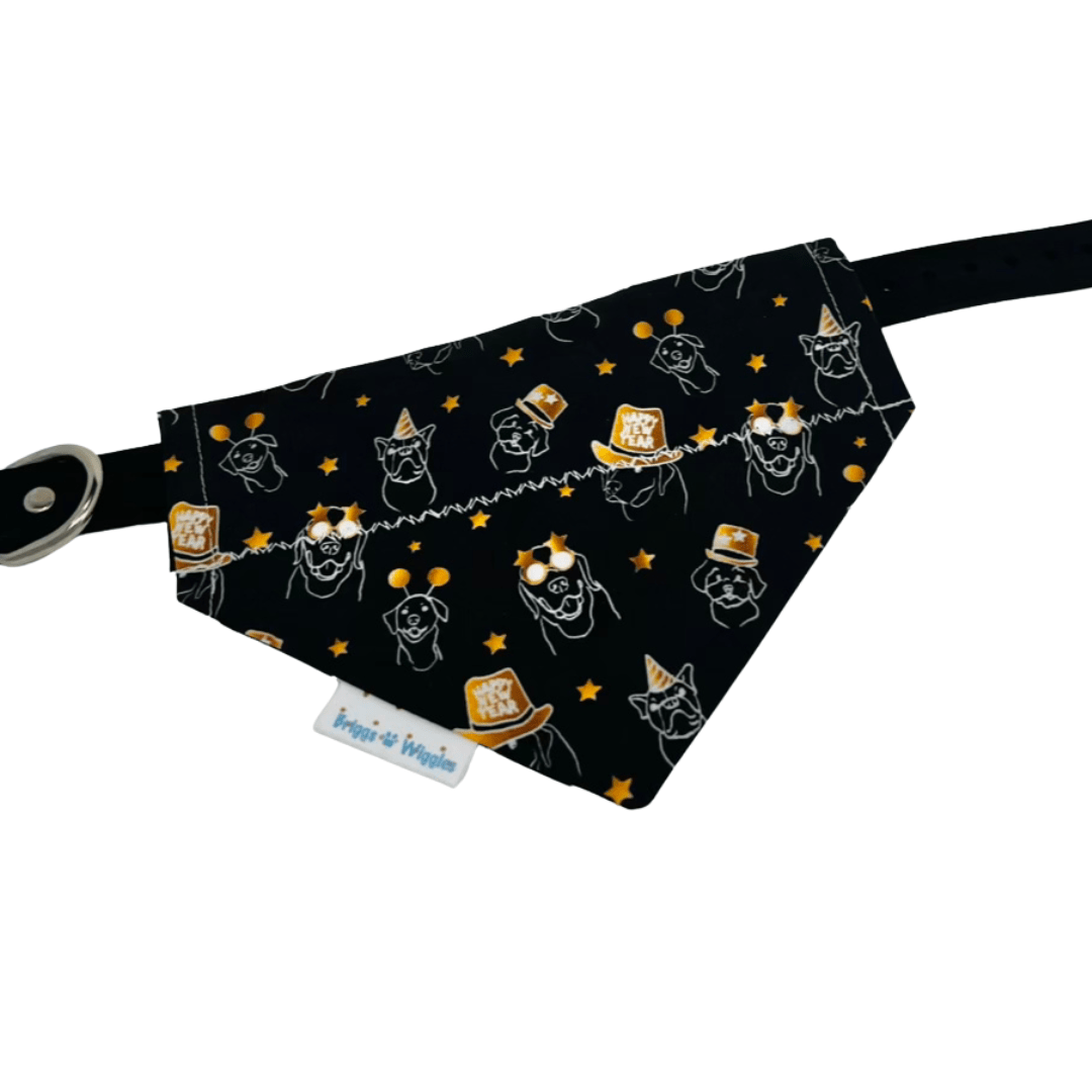 New Year's Party Reversible Dog Bandana - Briggs 'n' Wiggles