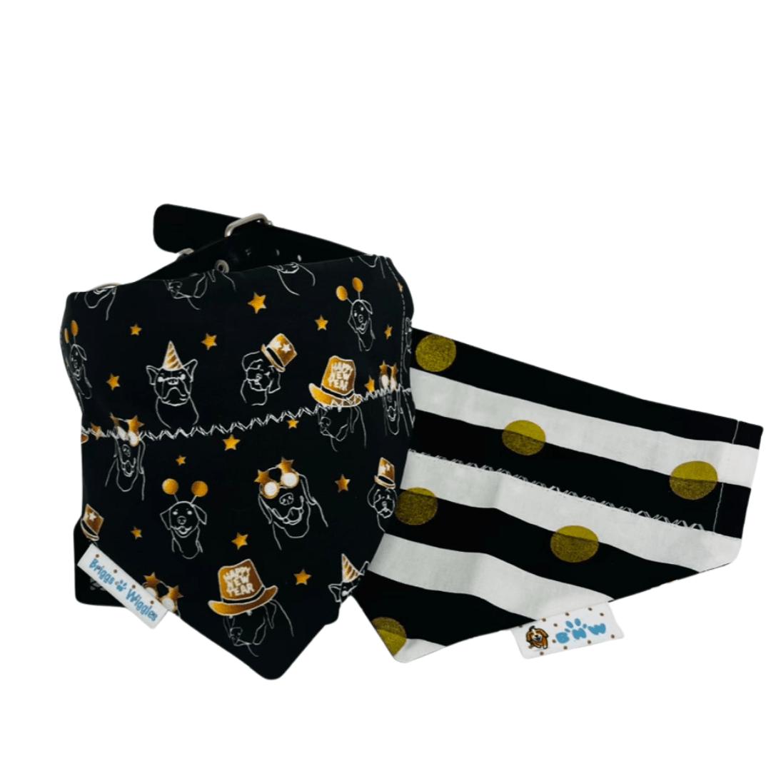 New Year's Party Reversible Dog Bandana - Briggs 'n' Wiggles