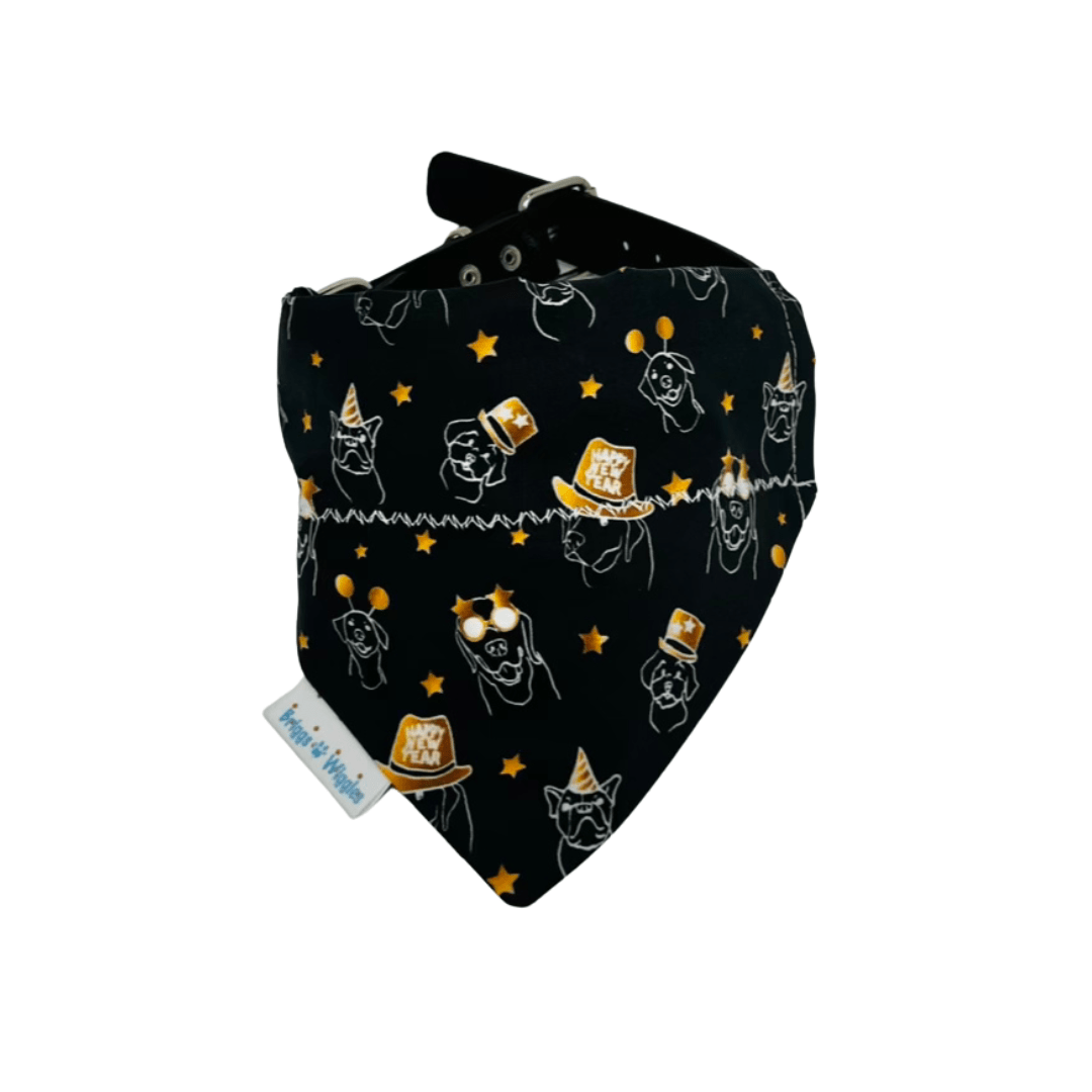 New Year's Party Reversible Dog Bandana - Briggs 'n' Wiggles