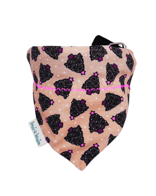 Pink Christmas Trees Reversible Dog Bandana – Festive Holiday Style | Briggs ‘n’ Wiggles - Briggs 'n' Wiggles