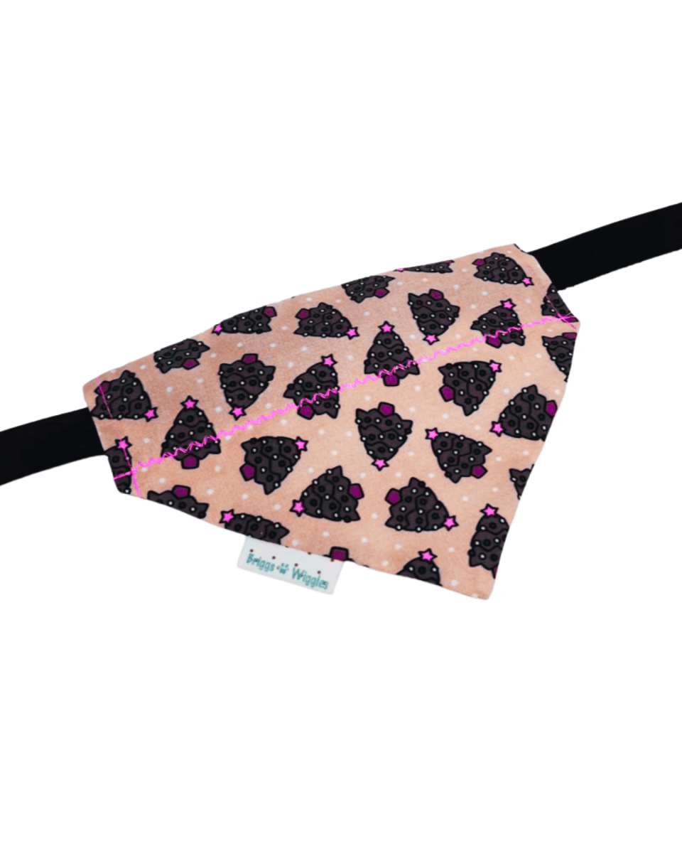 Pink Christmas Trees Reversible Dog Bandana – Festive Holiday Style | Briggs ‘n’ Wiggles - Briggs 'n' Wiggles