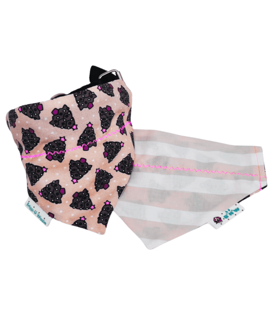 Pink Christmas Trees Reversible Dog Bandana – Festive Holiday Style | Briggs ‘n’ Wiggles - Briggs 'n' Wiggles