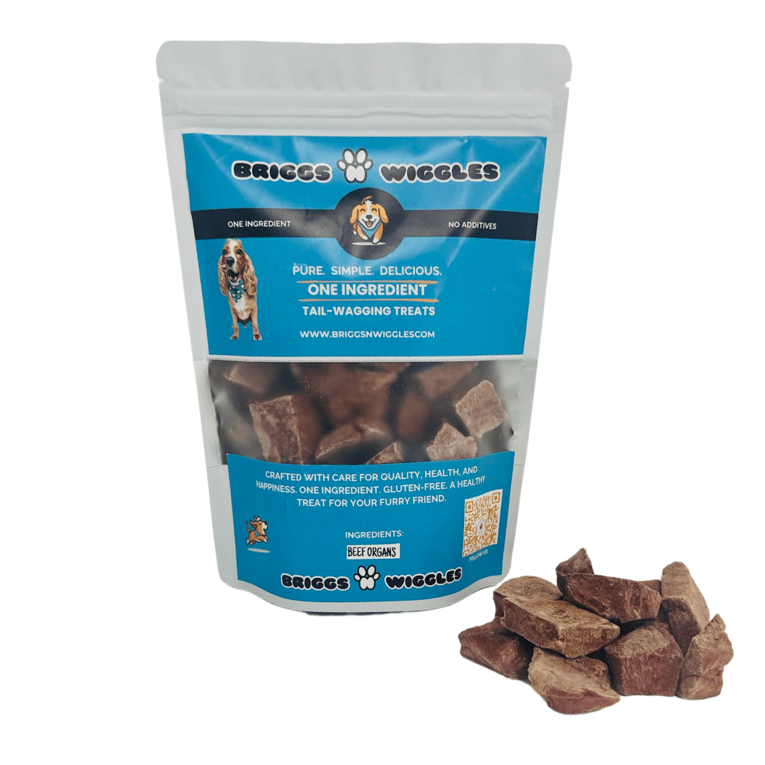 Purely Simple Dog Treats - One Ingredient, Freeze Dried Beef Organs - Briggs 'n' Wiggles