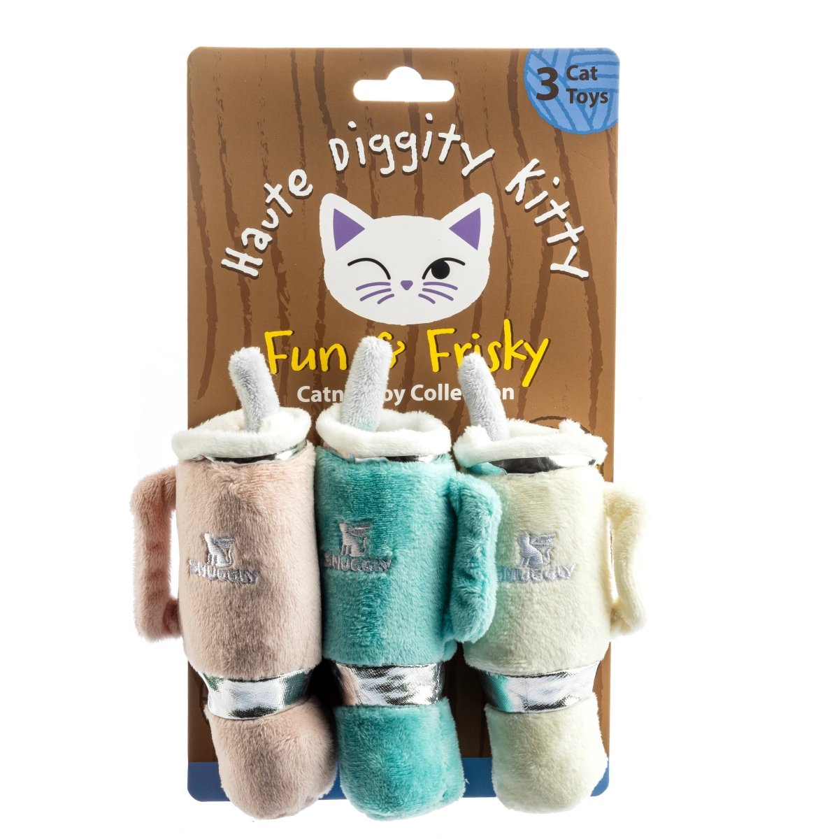 Snuggly Cup 3 - Pack Organic Catnip Toys (Teal, Ivory, Blush) - Briggs 'n' Wiggles