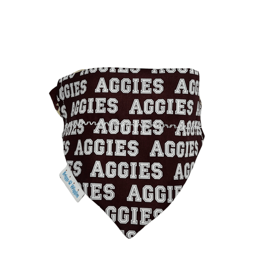 Texas A&M Aggies Dog Bandana | Maroon Aggies & Football Reversible - Briggs 'n' Wiggles