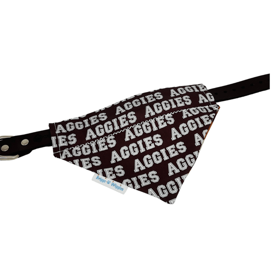 Texas A&M Aggies Dog Bandana | Maroon Aggies & Football Reversible - Briggs 'n' Wiggles