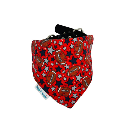 The CJ Texans Football Over the Collar or Scrunchie Dog Bandana - Briggs 'n' Wiggles