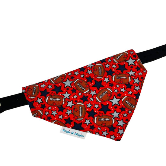 The CJ Texans Football Over the Collar or Scrunchie Dog Bandana - Briggs 'n' Wiggles