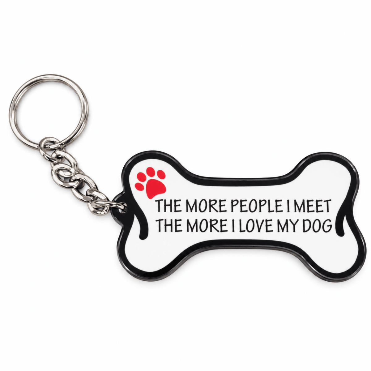 The More People I Meet, the More I Love My Dog Bone Keychain - Briggs 'n' Wiggles