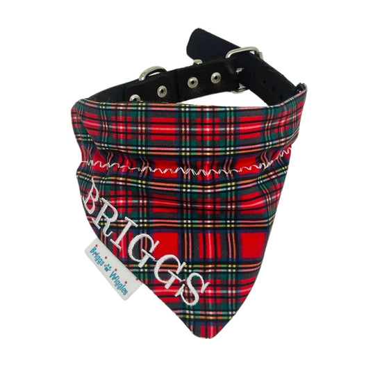 Traditional Christmas Plaid Dog Bandana - Briggs 'n' Wiggles