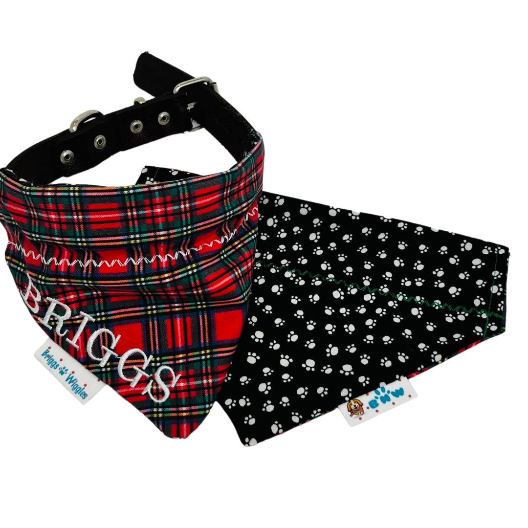 Traditional Christmas Plaid Dog Bandana - Briggs 'n' Wiggles