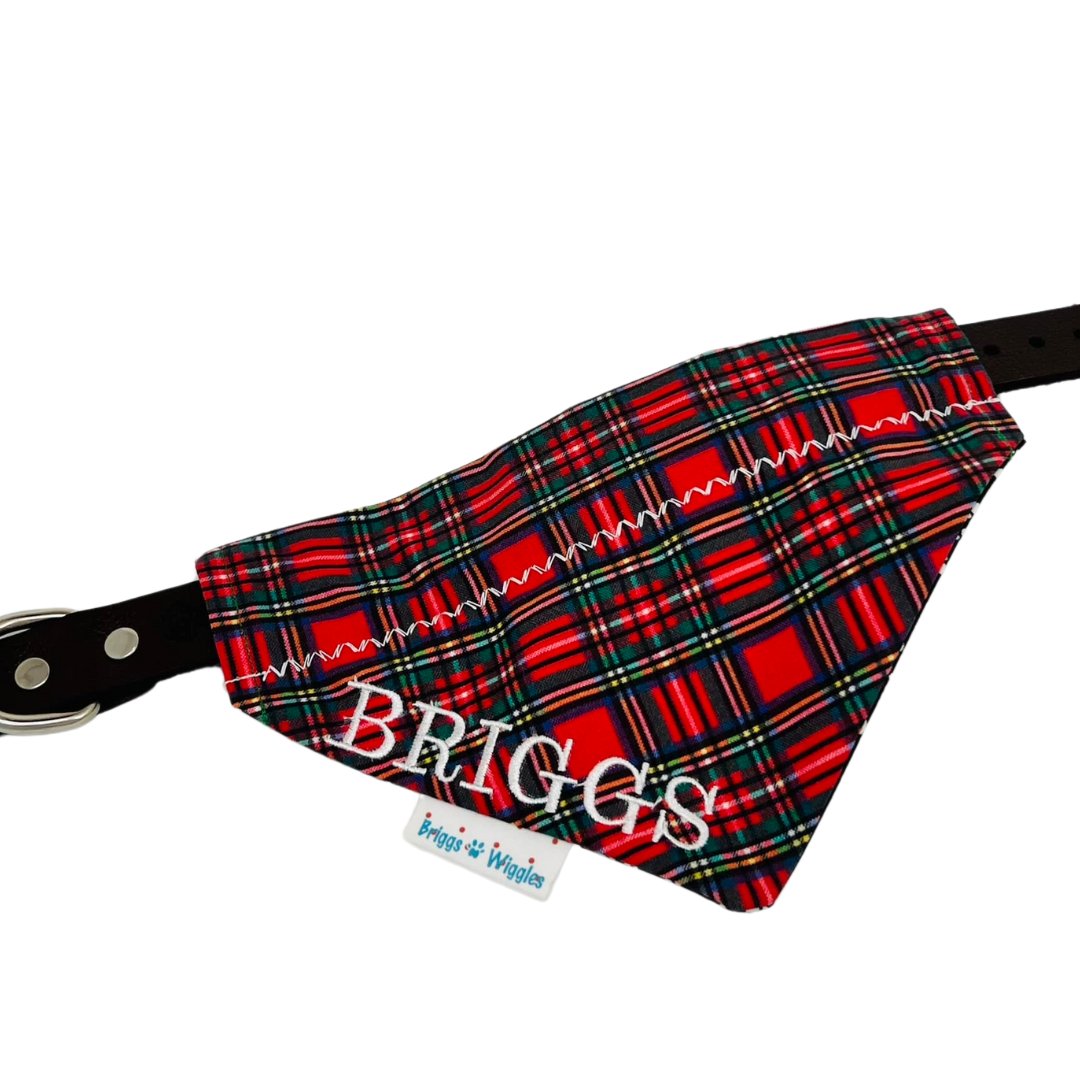 Traditional Christmas Plaid Dog Bandana - Briggs 'n' Wiggles