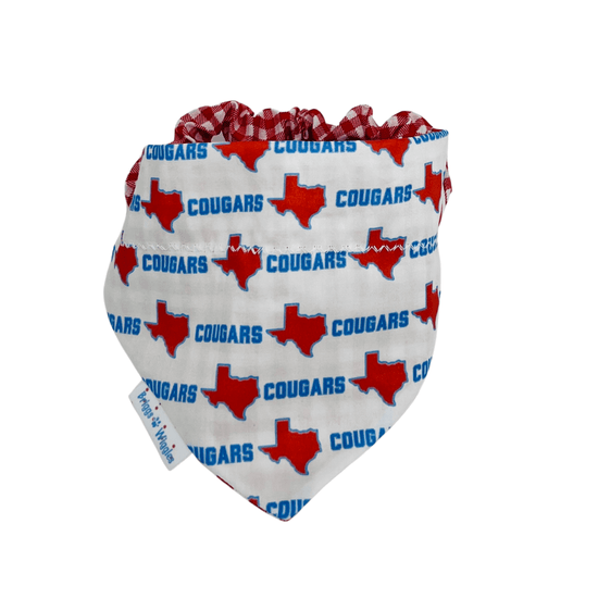 University of Houston Cougars Dog Bandana | Red Texas & H - Town Blue Print - Briggs 'n' Wiggles
