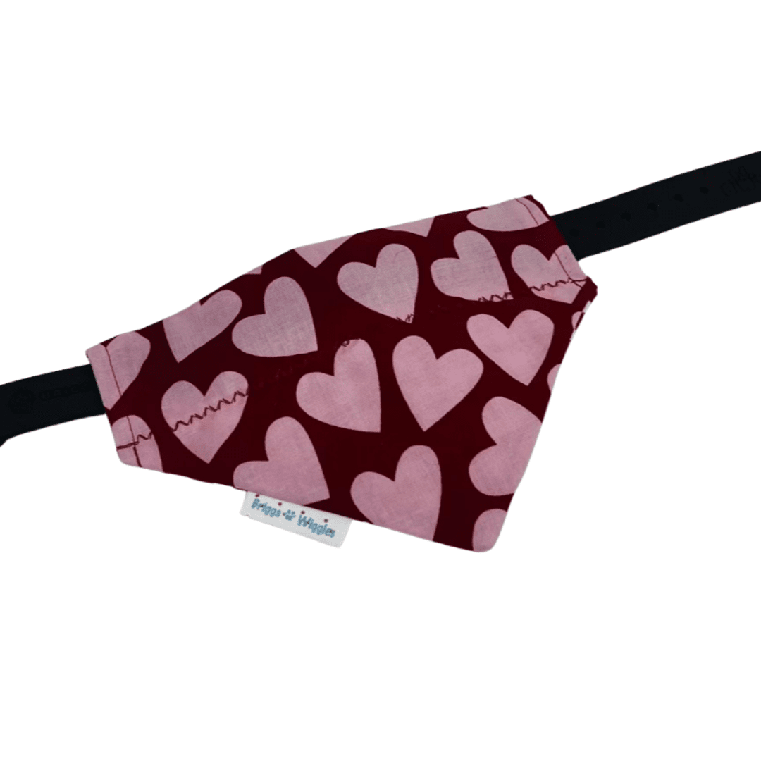 Valentine Hearts Dog Bandana – Red & Pink - Briggs 'n' Wiggles