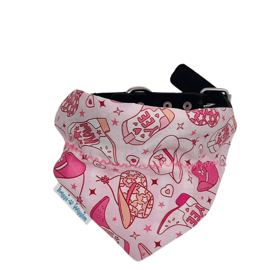 Yeehaw Pink Cowgirl Rodeo Reversible Dog Bandana - Briggs 'n' Wiggles