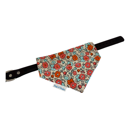 Load image into Gallery viewer, Vintage Floral over the collar Dog Bandana - Briggs &amp;#39;n&amp;#39; Wiggles
