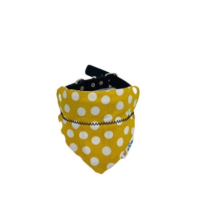 Load image into Gallery viewer, Black and Gold Plaid Over the Collar Dog Bandana - Briggs &amp;#39;n&amp;#39; Wiggles
