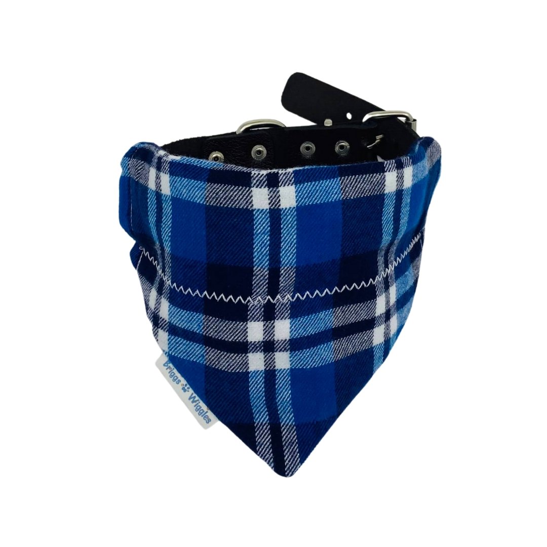 Blue Plaid Flannel Dog Bandana - Briggs 'n' Wiggles