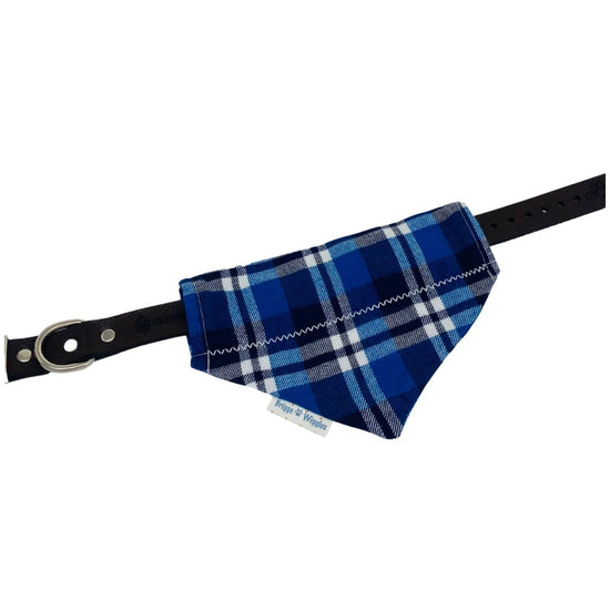 Blue Plaid Flannel Dog Bandana - Briggs 'n' Wiggles