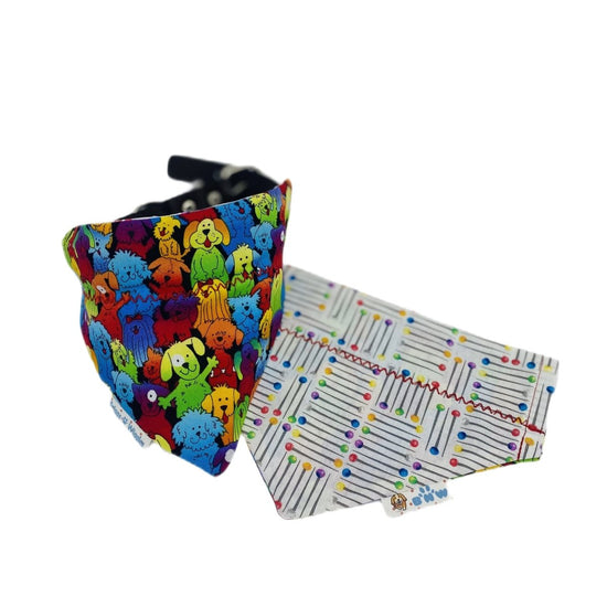 Load image into Gallery viewer, Bright &amp;amp; Happy Dog Bandana - Briggs &amp;#39;n&amp;#39; Wiggles
