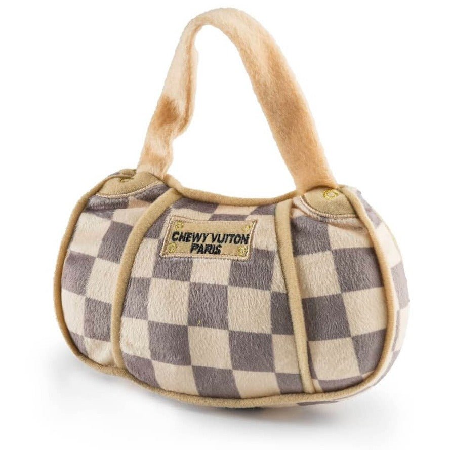 Checker Chewy Vuiton Purse Dog Toy - Briggs 'n' Wiggles