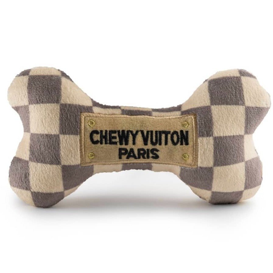 Chewy Vuiton Checker Bone Dog Toy - Briggs 'n' Wiggles