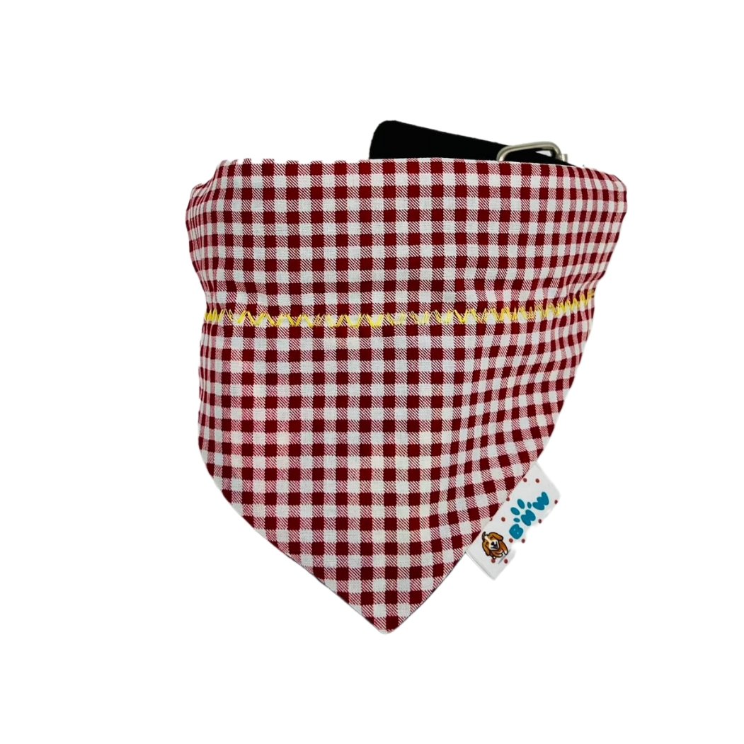 Load image into Gallery viewer, Dinosaur Party and Gingham Dog Bandana - Briggs &amp;#39;n&amp;#39; Wiggles
