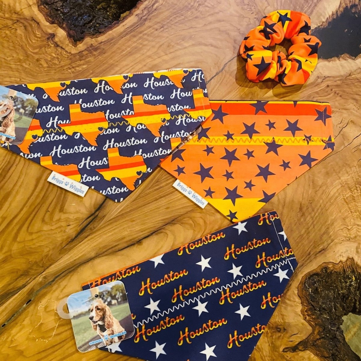 For the H Houston Over the Collar Dog Bandana - Briggs 'n' Wiggles