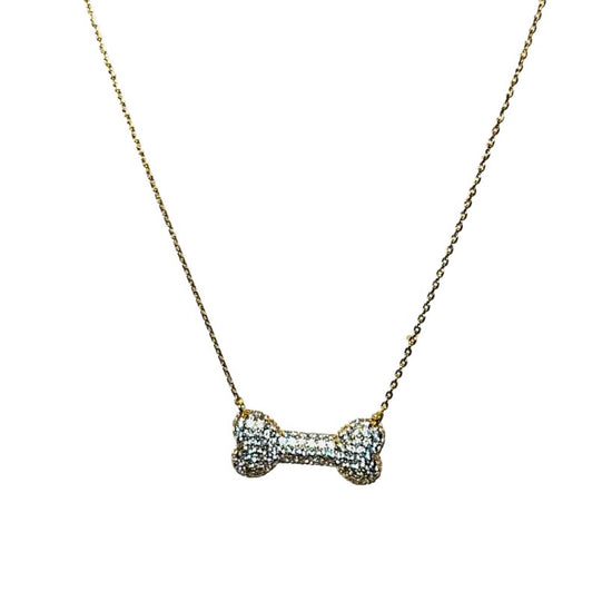 Load image into Gallery viewer, Gold and Silver Plated Dog Bone Necklaces - Briggs &amp;#39;n&amp;#39; Wiggles
