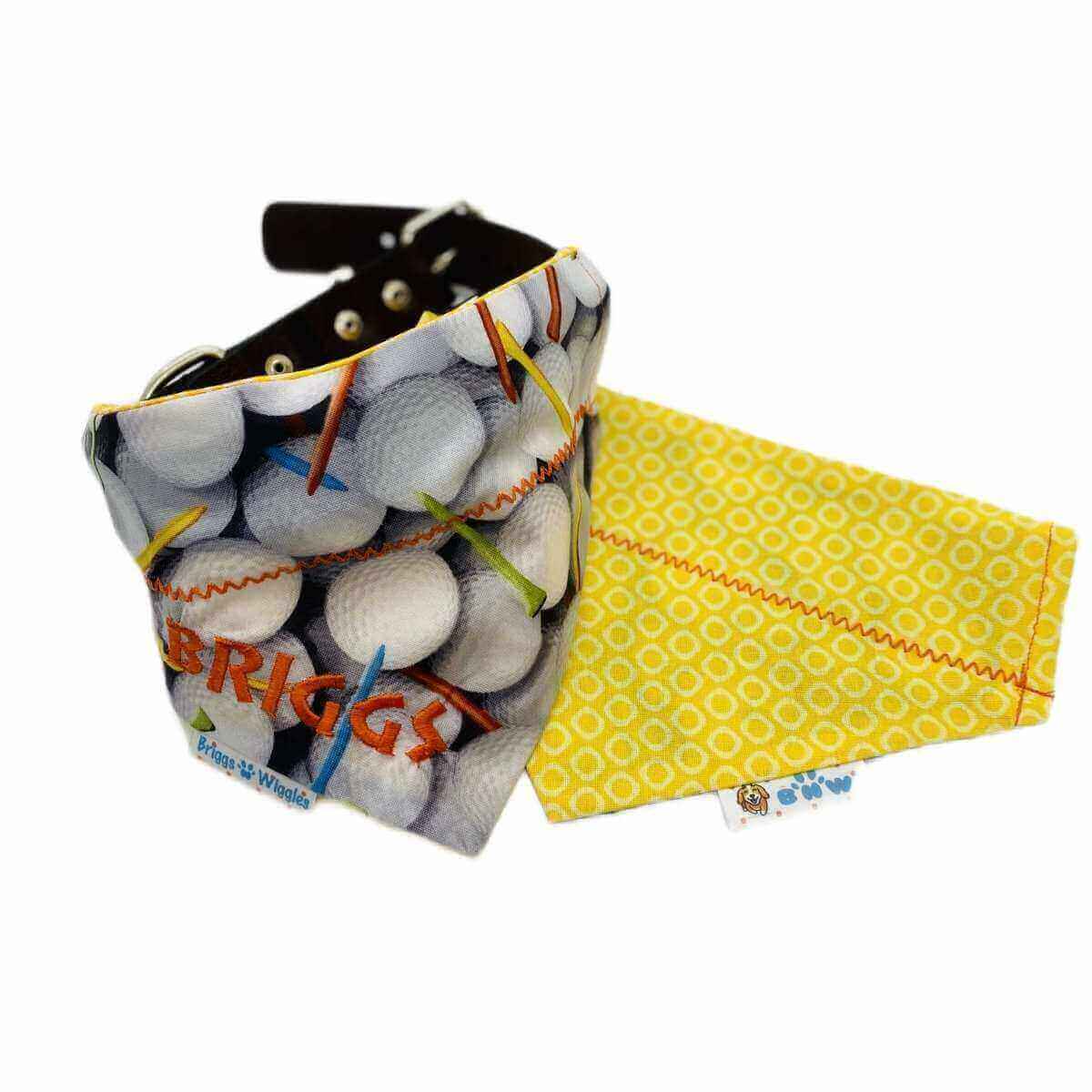 Load image into Gallery viewer, Golf Ball and Tee Dog Bandana - Briggs &amp;#39;n&amp;#39; Wiggles

