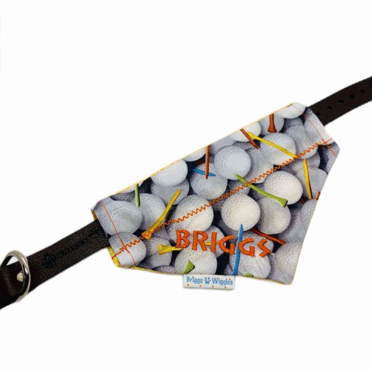 Load image into Gallery viewer, Golf Ball and Tee Dog Bandana - Briggs &amp;#39;n&amp;#39; Wiggles
