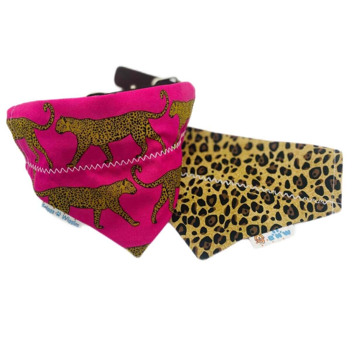 HOT Pink Cheetah and Leopard Dog Bandana - Briggs 'n' Wiggles