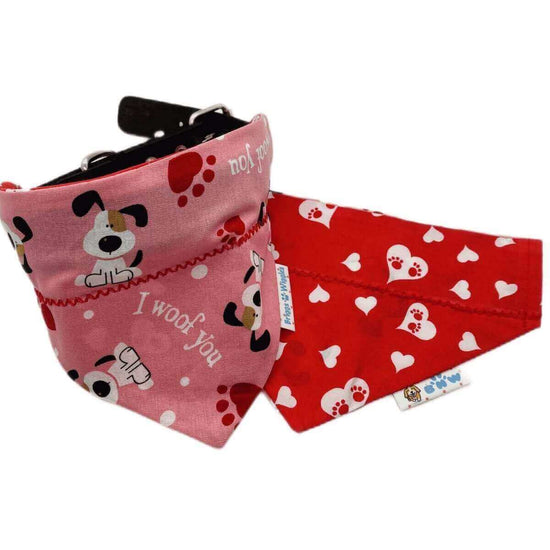 I WOOF YOU Valentine Dog Bandana - Briggs 'n' Wiggles