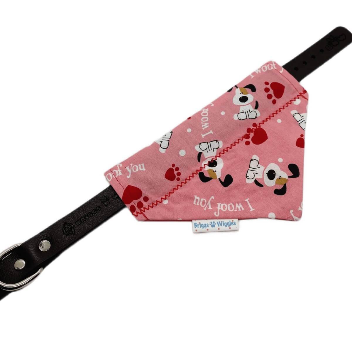 I WOOF YOU Valentine Dog Bandana - Briggs 'n' Wiggles