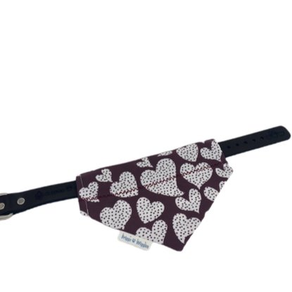 Load image into Gallery viewer, Maroon and Gray Texas Aggie Heart Dog Bandana - Briggs &amp;#39;n&amp;#39; Wiggles
