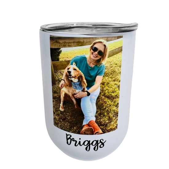 Personalized AGH 12 oz Sublimation Wine Tumbler, Stainless Steel Double Wall Vacuumed and Insulated - Briggs 'n' Wiggles