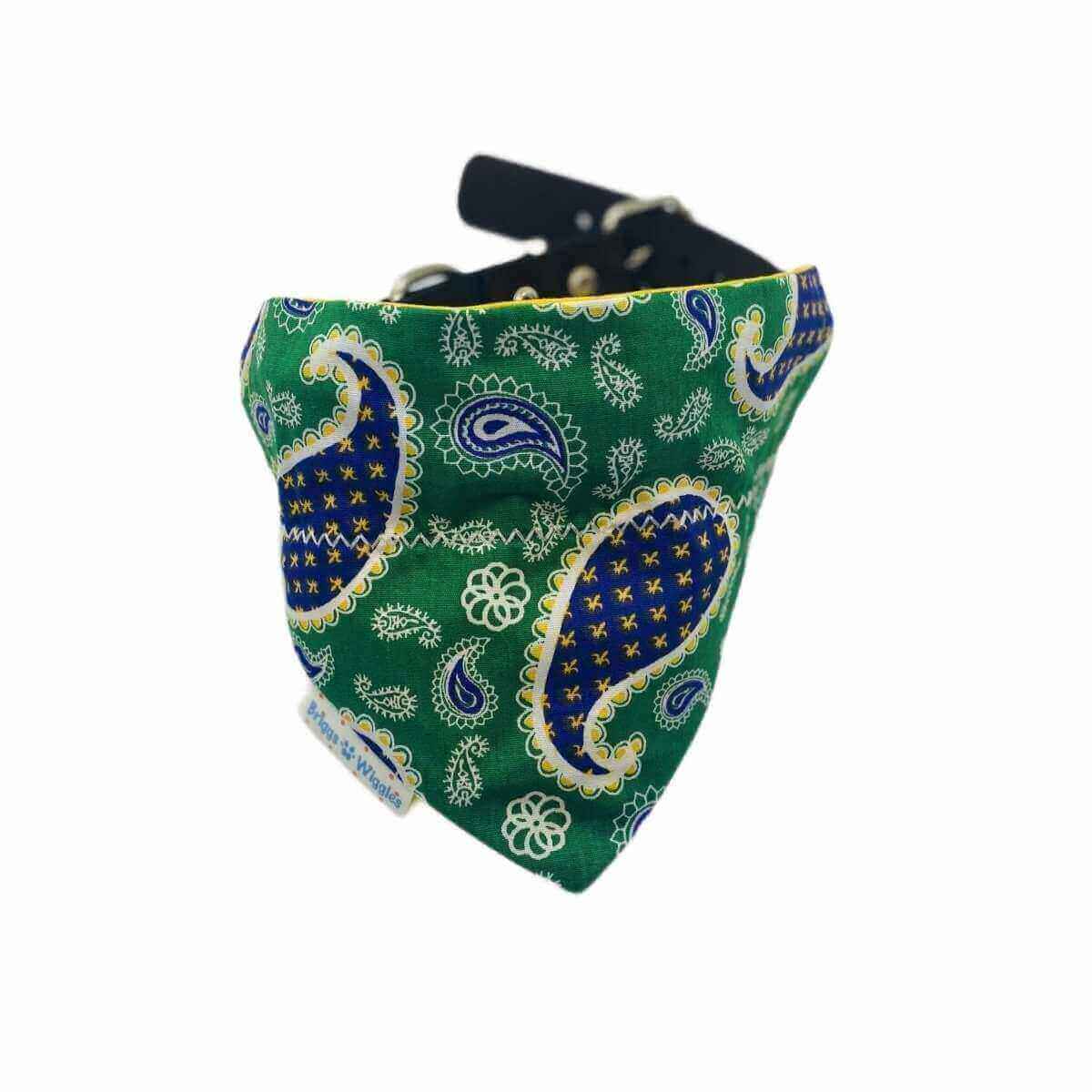 Purple and Green Paisley Dog Bandana - Briggs 'n' Wiggles