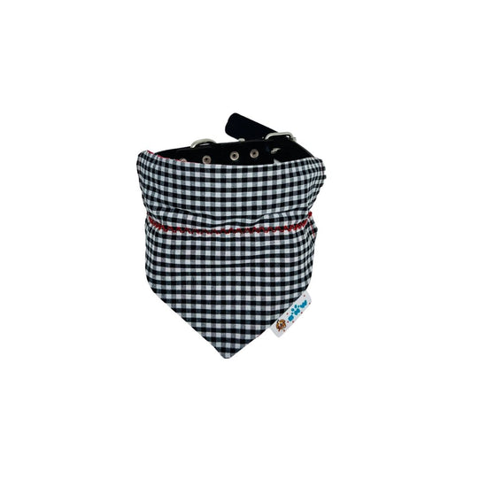 Load image into Gallery viewer, Red and Black Chevron Print Over the Collar Dog Bandana - Briggs &amp;#39;n&amp;#39; Wiggles
