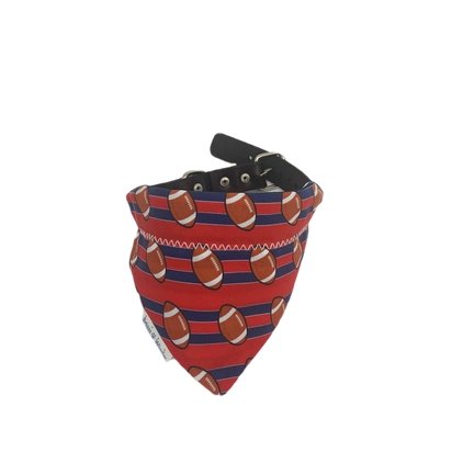 Load image into Gallery viewer, Red and Blue Football Over the Collar Dog Bandana - Briggs &amp;#39;n&amp;#39; Wiggles
