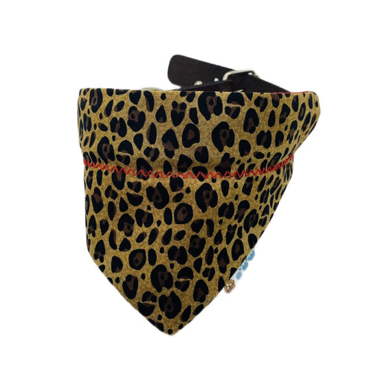 Red Sassy Leopard Heart Dog Bandana - Briggs 'n' Wiggles