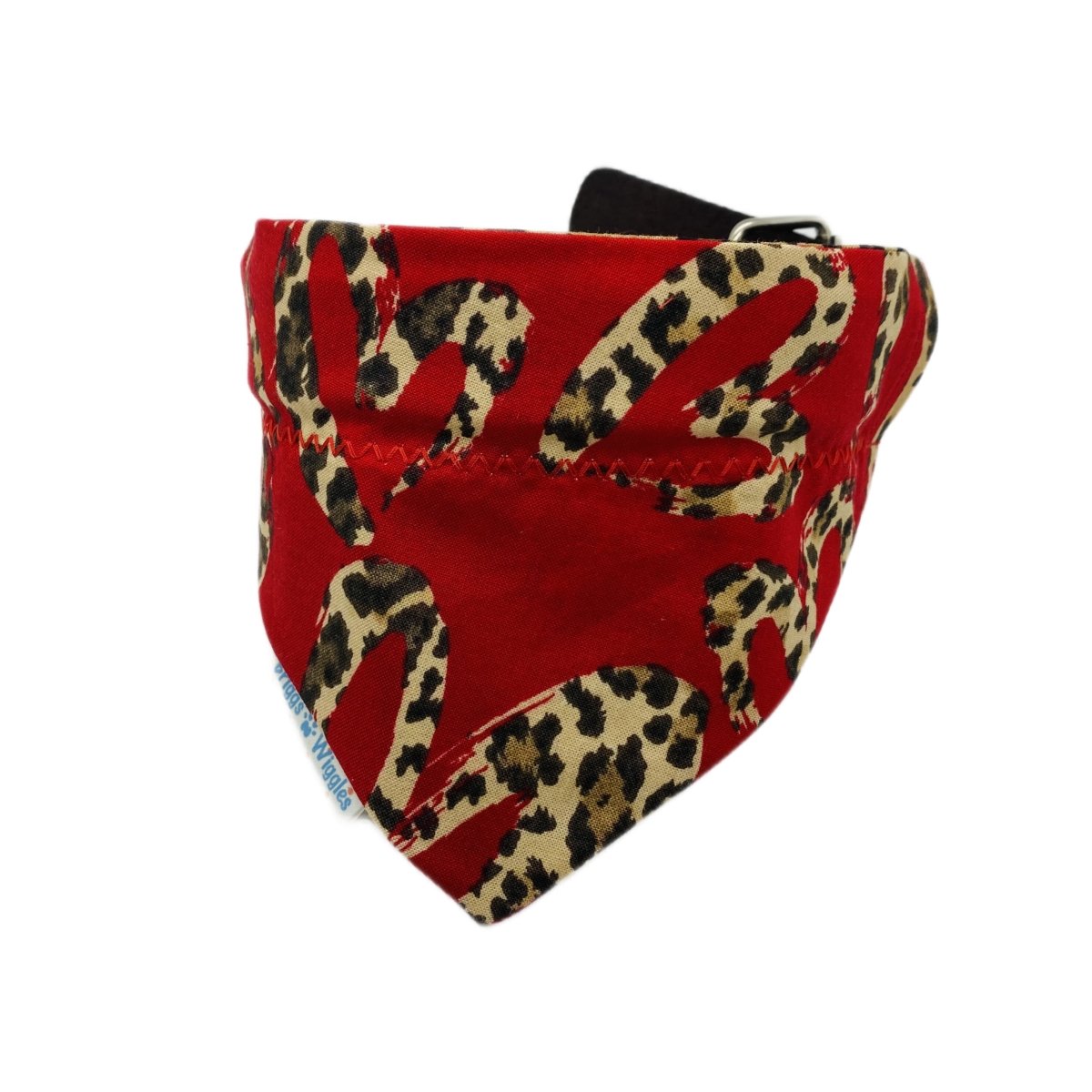 Red Sassy Leopard Heart Dog Bandana - Briggs 'n' Wiggles