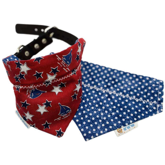 Load image into Gallery viewer, Sail Away Red, White and Blue Dog Bandana - Briggs &amp;#39;n&amp;#39; Wiggles

