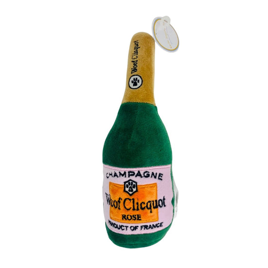 Woof Clicquot Rose' Champagne Bottle Dog Toy - Briggs 'n' Wiggles